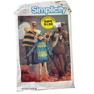 80s Simplicity 6671 Sewing Pattern Large Adults Kids Bird Kangaroo Bumblebee CUT
